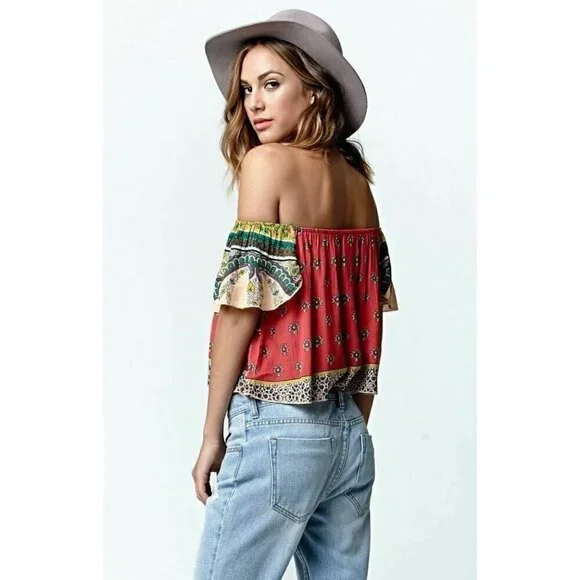 O'Neill Dallas Off-The-Shoulder Cropped Top - Womens Shirts Size S L - Picture 9 of 12